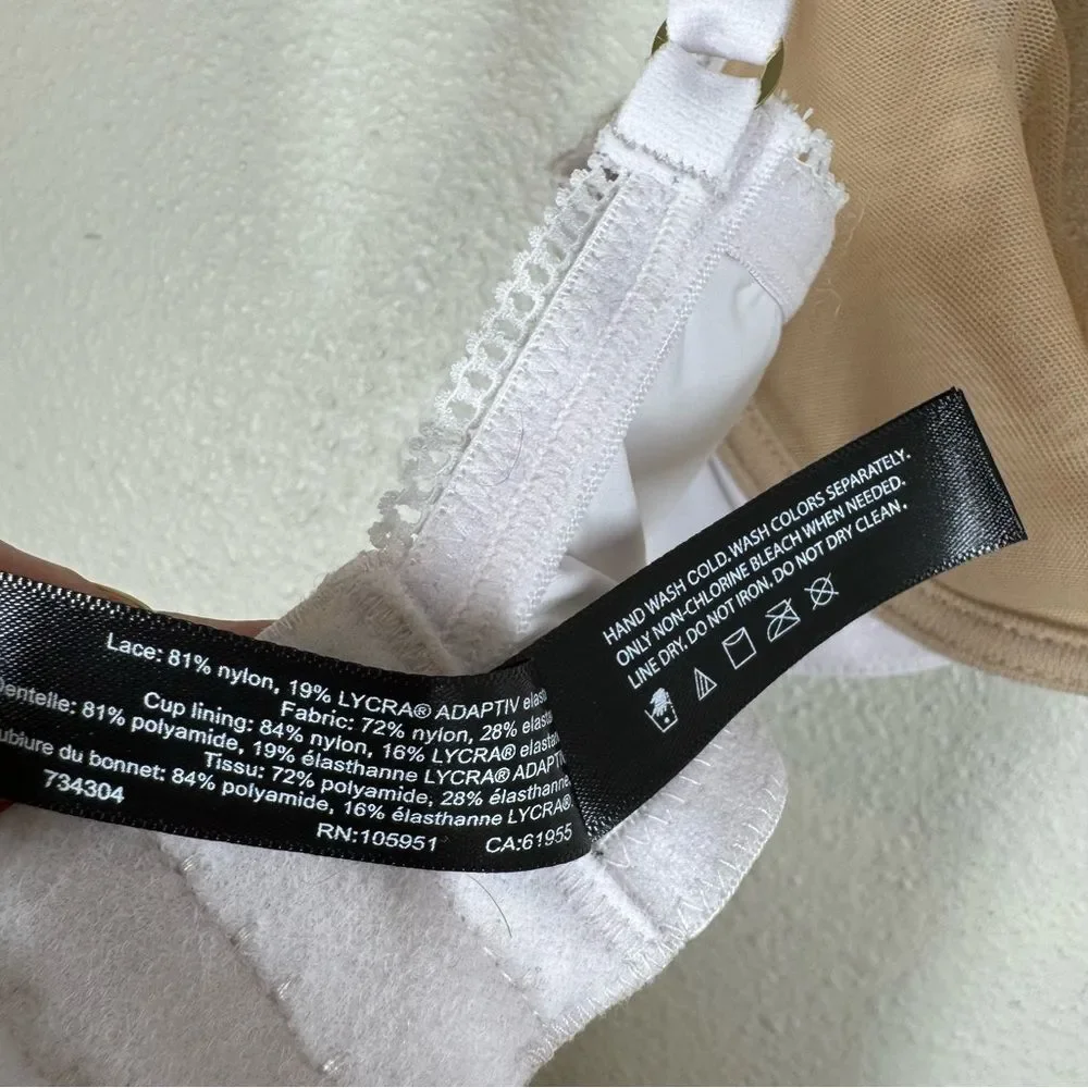 Natori Revive Full Fit Underwire Bra Cafe White Tan Nude Size 34DD Style 734304